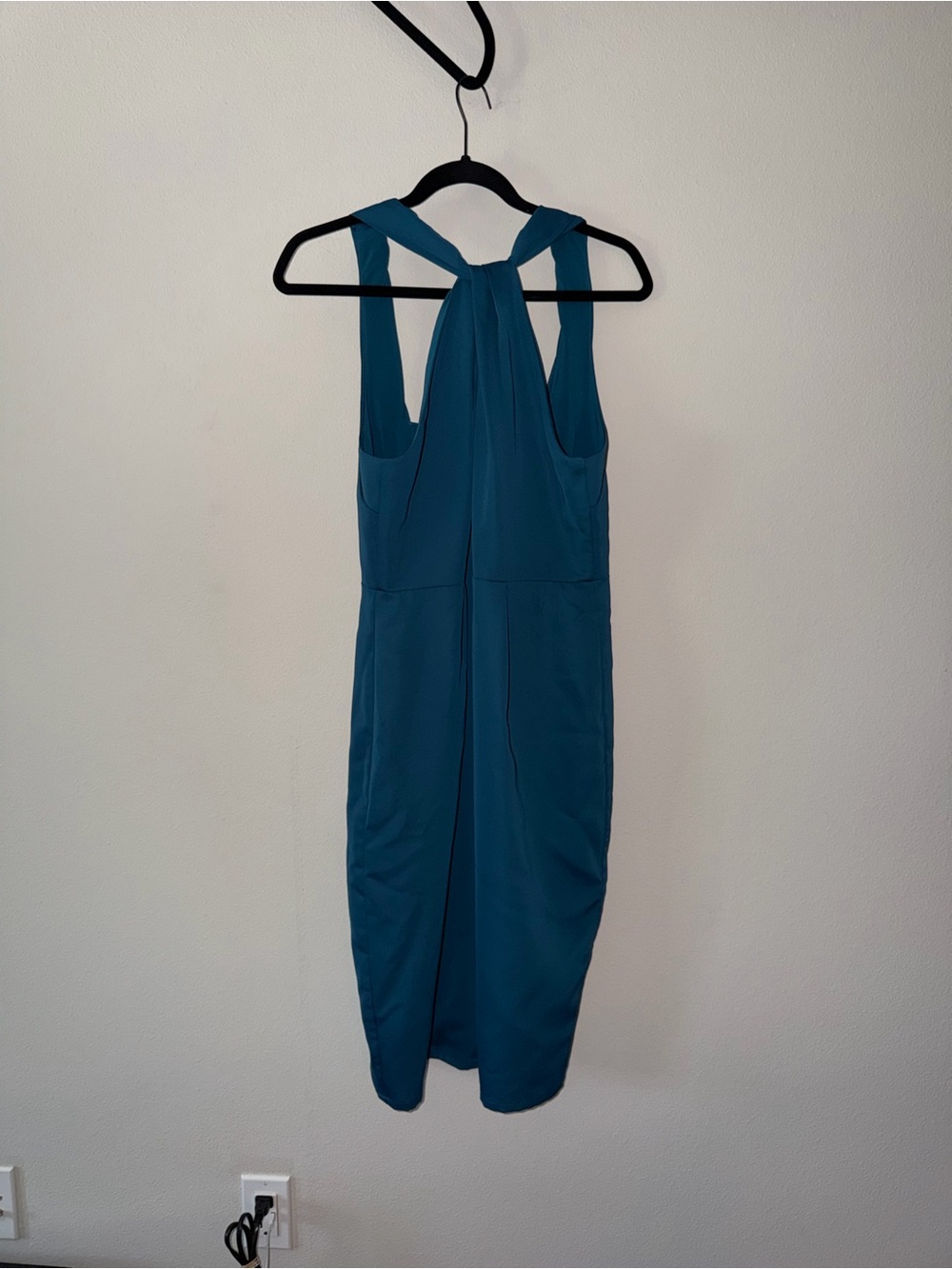 Nordstrom Chelsea & Violet Teal Twist-Back Midi Dress